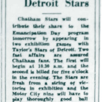 Chatham Stars Meet Taylor&#039;s Detroit Stars