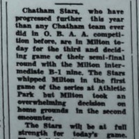 Chatham Stars Play at Milton