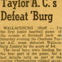 Taylor A.C.'s defeat 'Burg
