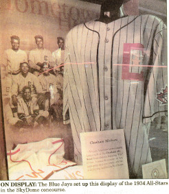 Chatham Colour All Stars Jersey on display at the SkyDome in Toronto