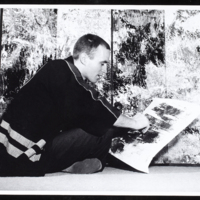 IAIN BAXTER&amp; seated in kimono sketching