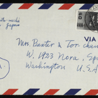Letter from K. Mino to IAIN BAXTER&amp; [envelope]