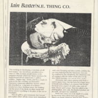Iain Baxter/N.E. Thing Co. [photocopied article--verso page]