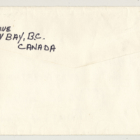 General correspondence [envelope back]