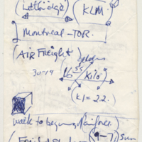 Hague Holland work, notes and sketches [verso]