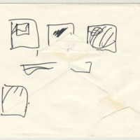 Labatt&#039;s stuff, envelope with notes and sketches [verso]