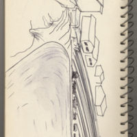 Journal/ sketchbook, sketch of houses