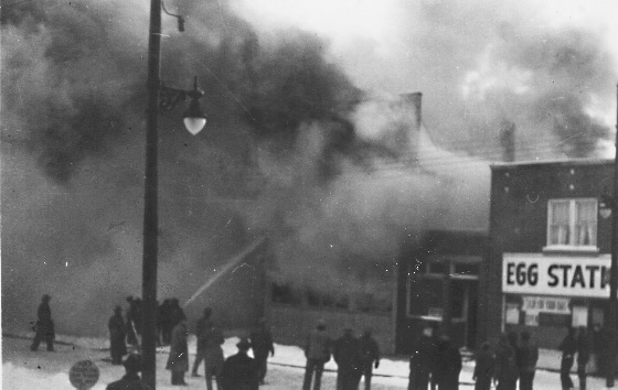 A fire consumed the original Free Press building on Talbot Street on January 19, 1943. A fire consumed the original Free Press building on Talbot Street on January 19, 1943.