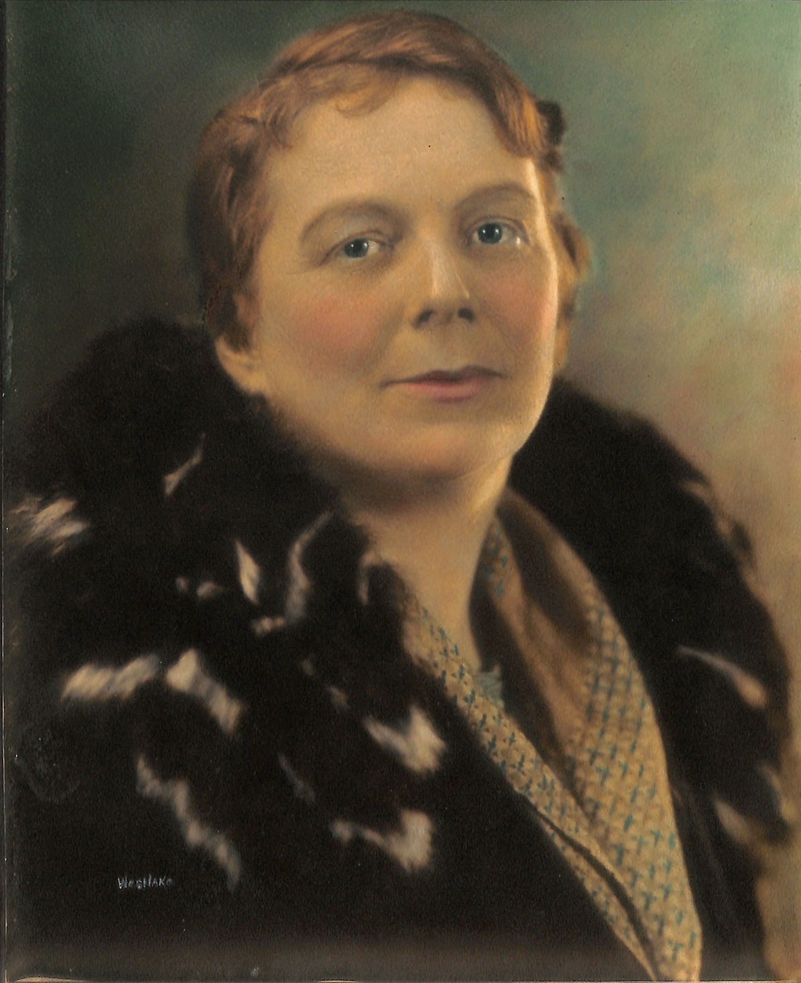 Painted portrait of Mary Agnes Calder from 1915
