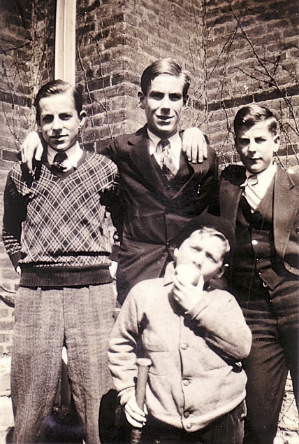 Four young Calder brothers at home